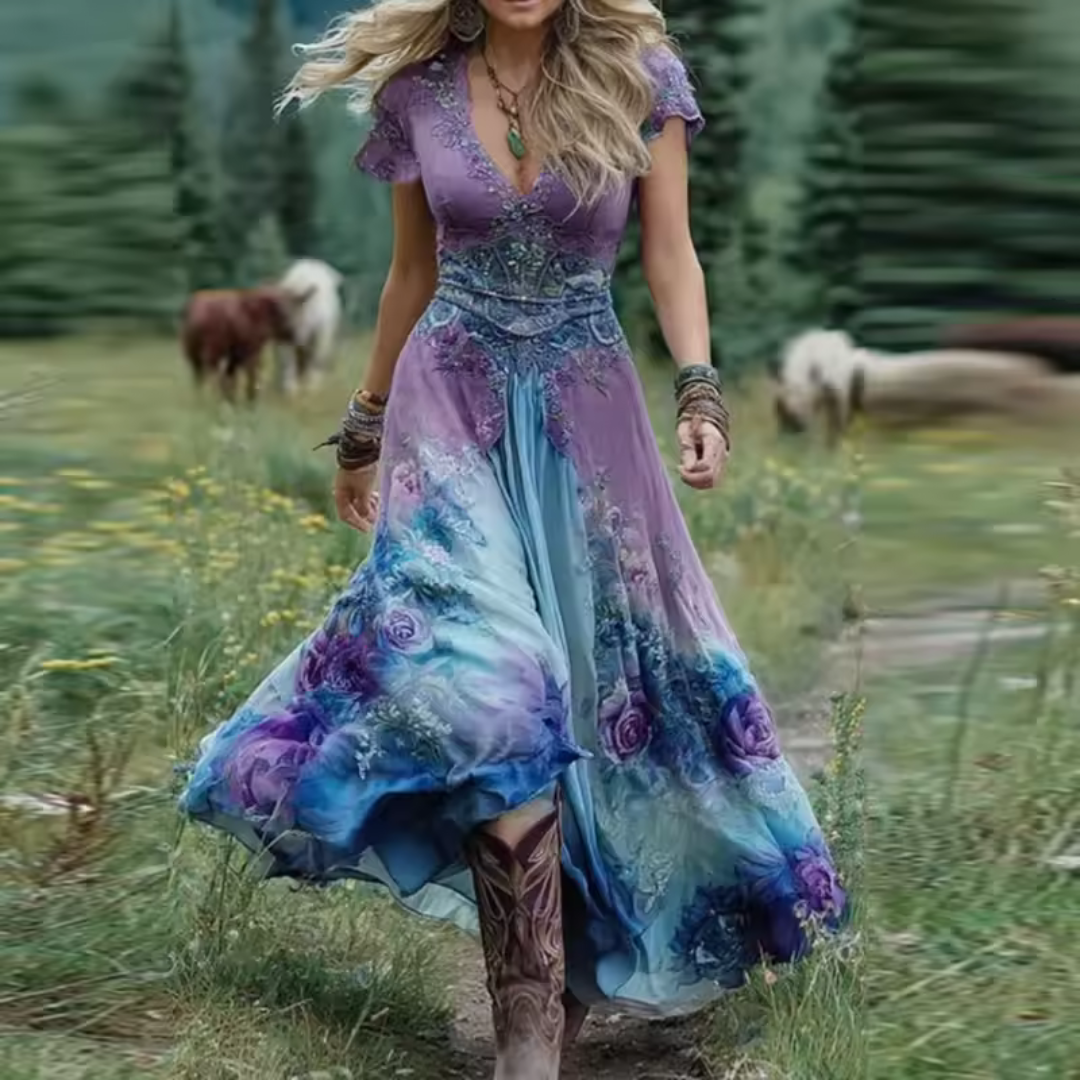 Alicja | Sukienka z haftem kwiatowym