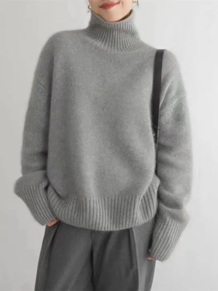 Lucyna | Sweter z kaszmiru z golfem